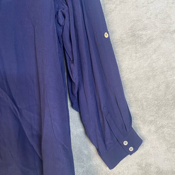 Soft Surroundings Top Women Size 2X V-Neck Pullover Long Sleeve Roll Tab Tunic - Picture 7 of 11